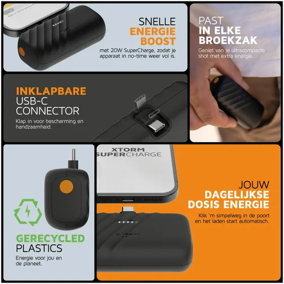 Xtorm Go 2 PowerShot Power Pack 20W 5000mAh Zwart