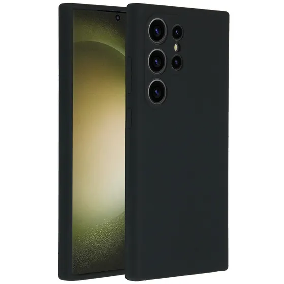 Accezz Liquid Silicone Backcover Samsung Galaxy S24 Ultra Zwart