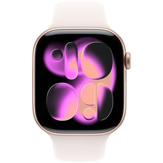 Apple Watch Series 11 GPS + Cellular 46mm Rose Gold Aluminium Case met Light Blush Sport Band - M/L Rose/goud