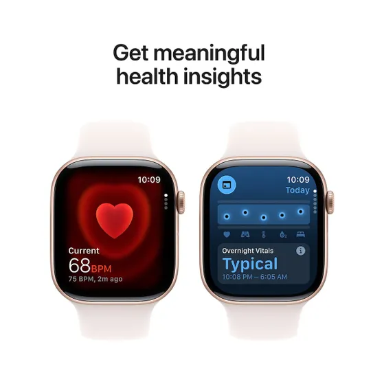Apple Watch Series 11 GPS + Cellular 46mm Rose Gold Aluminium Case met Light Blush Sport Band - S/M Rose/goud