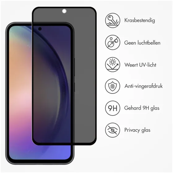 Accezz Gehard Glas Privacy Screenprotector Samsung Galaxy A54 (5G) / S23 FE Transparant