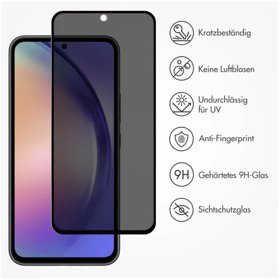 Accezz Gehard Glas Privacy Screenprotector Samsung Galaxy A54 (5G) / S23 FE Transparant