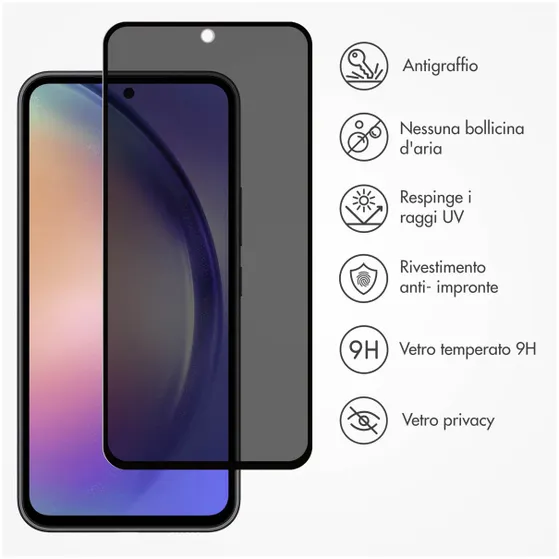 Accezz Gehard Glas Privacy Screenprotector Samsung Galaxy A54 (5G) / S23 FE Transparant