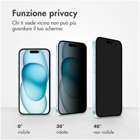 Accezz Gehard Glas Privacy Screenprotector iPhone 15 Plus Transparant