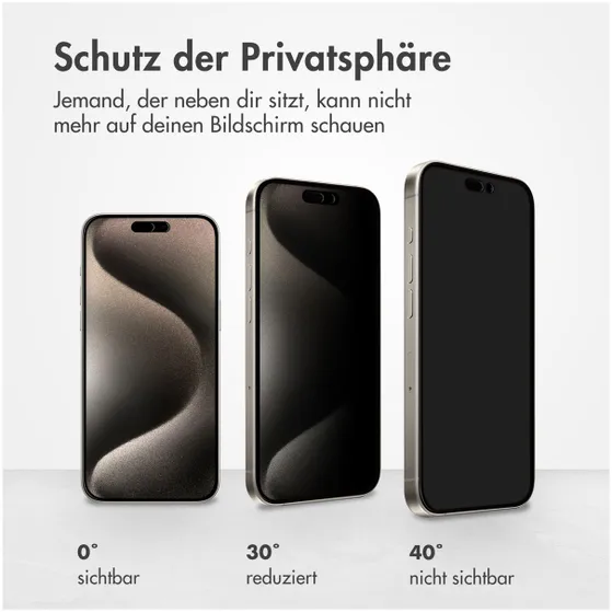 Accezz Gehard Glas Privacy Screenprotector iPhone 15 Pro Transparant