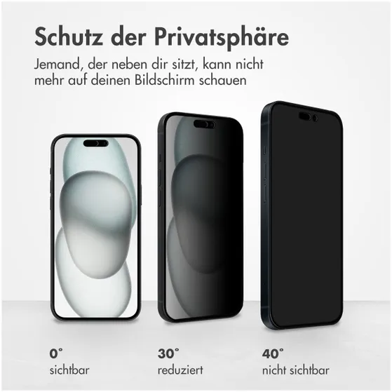 Accezz Gehard Glas Privacy Screenprotector iPhone 15 Transparant