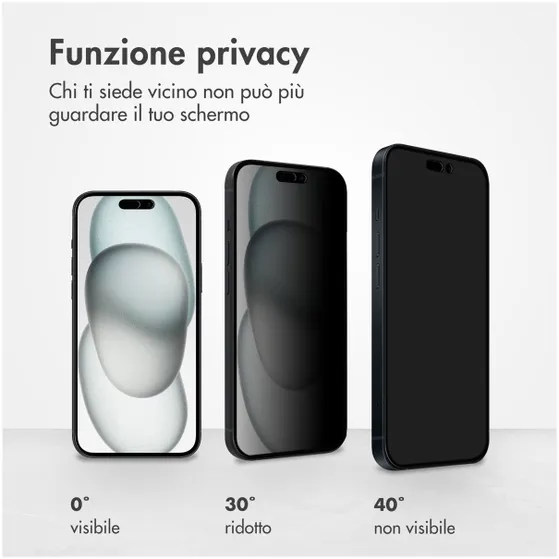 Accezz Gehard Glas Privacy Screenprotector iPhone 15 Transparant