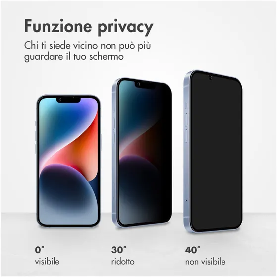 Accezz Gehard Glas Privacy Screenprotector iPhone 13 / 13 Pro / 14 Transparant