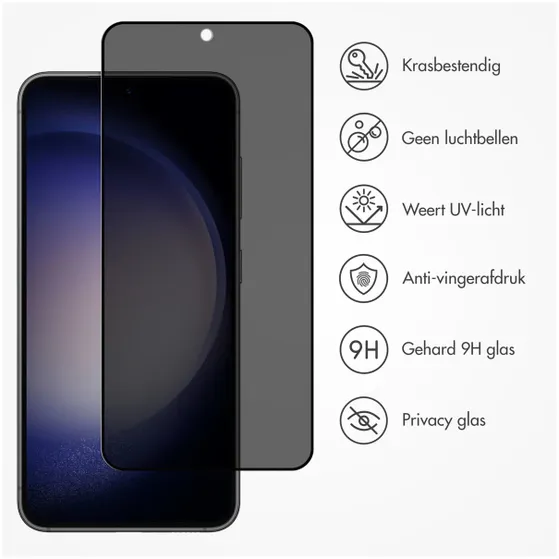 Accezz Gehard Glas Privacy Screenprotector Samsung Galaxy S22 / S23 Transparant
