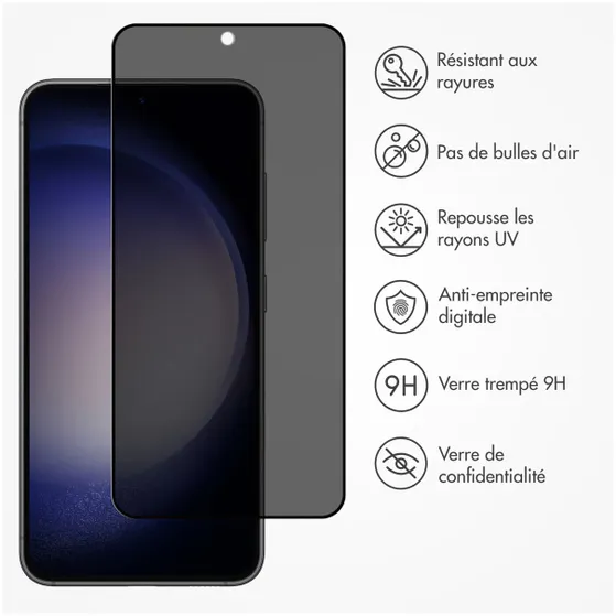 Accezz Gehard Glas Privacy Screenprotector Samsung Galaxy S22 / S23 Transparant