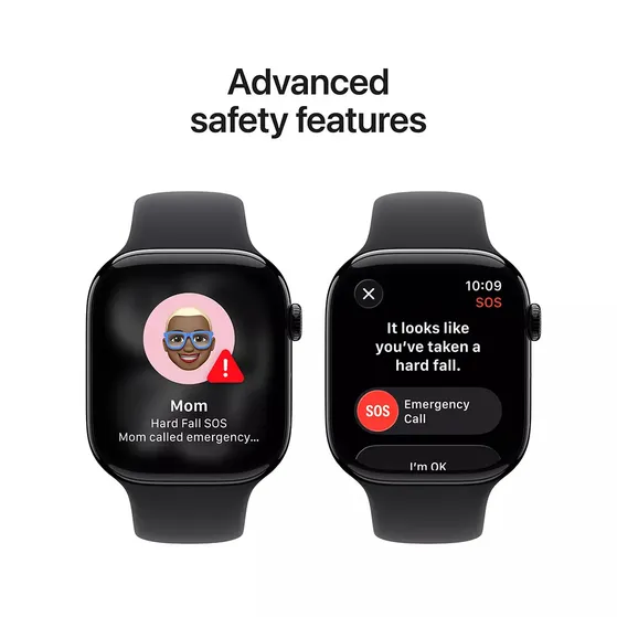 Apple Watch Series 11 GPS + Cellular 46mm Jet Black Aluminium Case met Black Sport Band - M/L Zwart