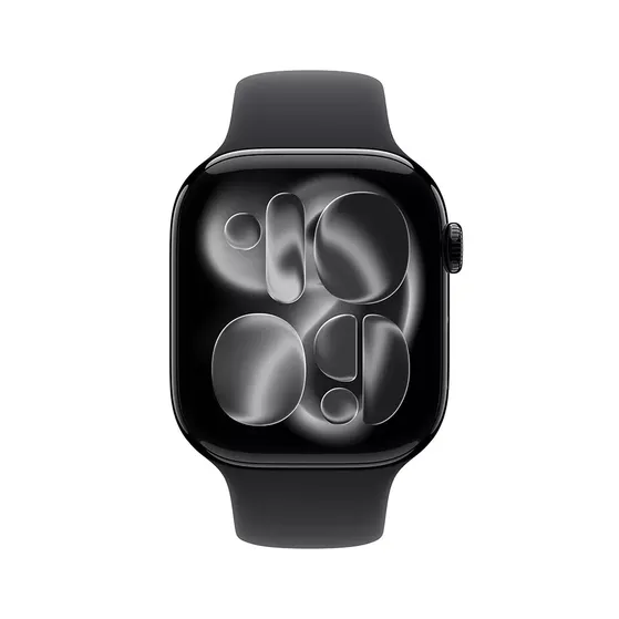 Apple Watch Series 11 GPS + Cellular 46mm Jet Black Aluminium Case met Black Sport Band - M/L Zwart