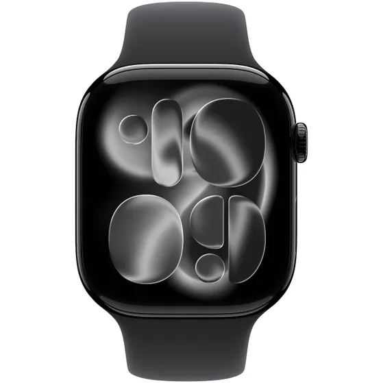 Apple Watch Series 11 GPS + Cellular 46mm Jet Black Aluminium Case met Black Sport Band - S/M Zwart