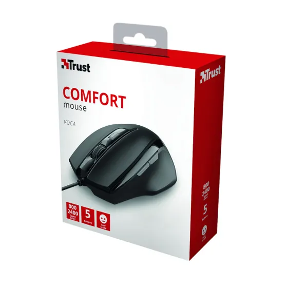 Trust Voca Comfortabele muis Zwart
