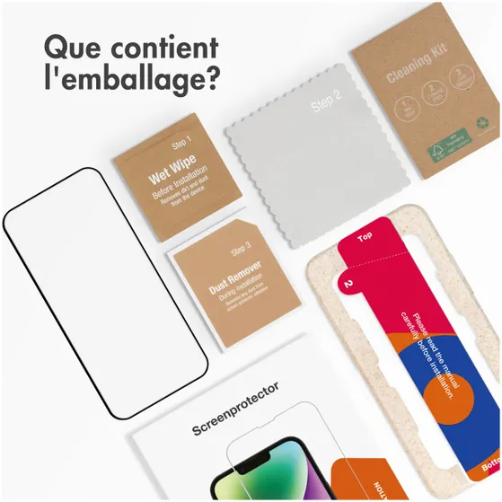 Accezz Triple Strong Full Cover Glas Screenprotector met applicator iPhone 15 Plus Transparant