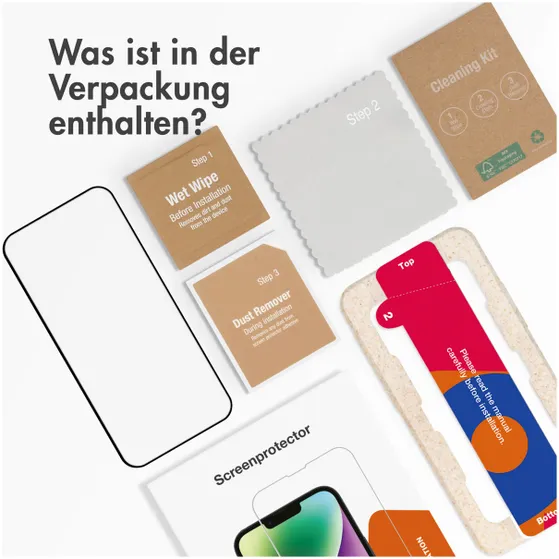 Accezz Triple Strong Full Cover Glas Screenprotector met applicator iPhone 15 Plus Transparant