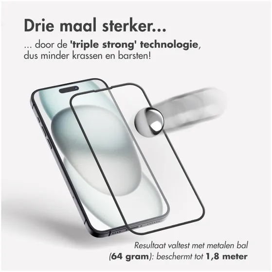 Accezz Triple Strong Full Cover Glas Screenprotector met applicator Samsung Galaxy A54 / S23 FE Transparant