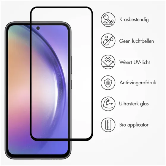 Accezz Triple Strong Full Cover Glas Screenprotector met applicator Samsung Galaxy A54 / S23 FE Transparant