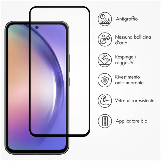 Accezz Triple Strong Full Cover Glas Screenprotector met applicator Samsung Galaxy A54 / S23 FE Transparant