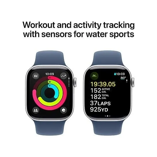Apple Watch Series 10 GPS 42mm Aluminium Case met Denim Sport Band S M Zilver Smartwatch kopen Expert
