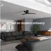 Hombli Smart Ceiling Fan & Light - Black & Black Wood
