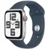 Apple Watch SE (2022) 4G 44mm Zilver Aluminium Sportband S/M Stormblauw