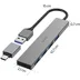 Hama USB Hub 4 Ports USB 3.2 Gen 1/ 5 Gbit/s  Ultra-Slim incl. USB-C Adapter Antraciet