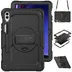 Accezz Rugged Backcover Shoulder Strap voor de Samsung Galaxy Tab S9 FE Plus / Tab S9 Plus Zwart