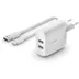 Belkin Dual USB Wall Charger + USB-A naar USB-C kabel - 24W Wit