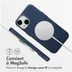 Accezz MagSafe Leather Backcover iPhone 14 Blauw
