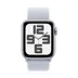 Apple Watch SE GPS + Cellular 40mm Aluminium Case met Blue Cloud Sport Loop Zilver
