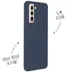 Accezz Liquid Silicone Backcover Samsung Galaxy S21 Donkerblauw