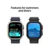 Apple Watch Ultra 2 GPS + Cellular 49mm Titanium Case met Dark Green Alpine Loop - Large Zwart