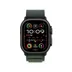 Apple Watch Ultra 2 GPS + Cellular 49mm Titanium Case met Dark Green Alpine Loop - Large Zwart