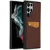 Accezz Premium Leather Card Slot Backcover Samsung Galaxy S22 Ultra Bruin