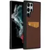 Accezz Premium Leather Card Slot Backcover Samsung Galaxy S22 Ultra Bruin