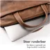 Accezz Leather Laptoptas 16 inch Bruin