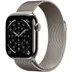 Apple Watch Series 11 GPS + Cellular 42mm Natural Titanium Case met Natural Milanese Loop Titanium