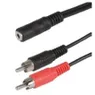 Scanpart audio adapterkabel 3.5mm - 2xRCA 0,2m Zwart