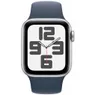 Apple Watch SE (2022) 40mm Zilver Aluminium Sportband S/M Stormblauw