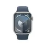 Apple Watch Series 9 45mm Zilver Aluminium Sportband M/L Stormblauw