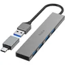 Hama USB Hub 4 Ports USB 3.2 Gen 1/ 5 Gbit/s  Ultra-Slim incl. USB-C Adapter Antraciet