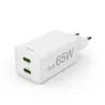 Hama Fast Charger GaN 2x USB-C PD/Qualcomm®  Mini-Charger 65 W Wit