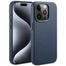 Accezz MagSafe Leather Backcover iPhone 15 Pro Blauw