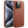 Accezz MagSafe Leather Backcover iPhone 15 Pro Bruin