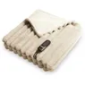 Duux Yentl Overblanket Stripped Rabbit Faux Fur (200 x 200) Beige