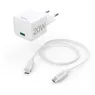 Hama Snellader met oplaadkabel USB-C mini-oplader  PD 20 W 1 m Wit