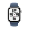 Apple Watch SE GPS + Cellular 44mm Aluminium Case met Denim Sport Band - S/M Zilver