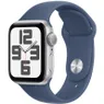 Apple Watch SE GPS 40mm Aluminium Case met Denim Sport Band - S/M Zilver