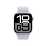 Apple Watch Series 10 GPS + Cellular 42mm Aluminium Case met Blue Cloud Sport Loop Zilver